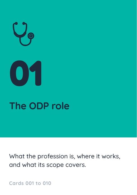 Flashcard part one, The ODP role, cards 001 to 010