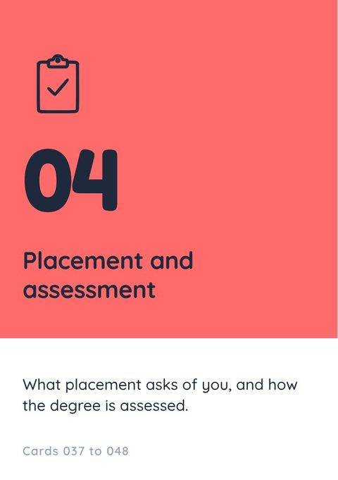 Flashcard part four, Placement and assessment, cards 037 to 048
